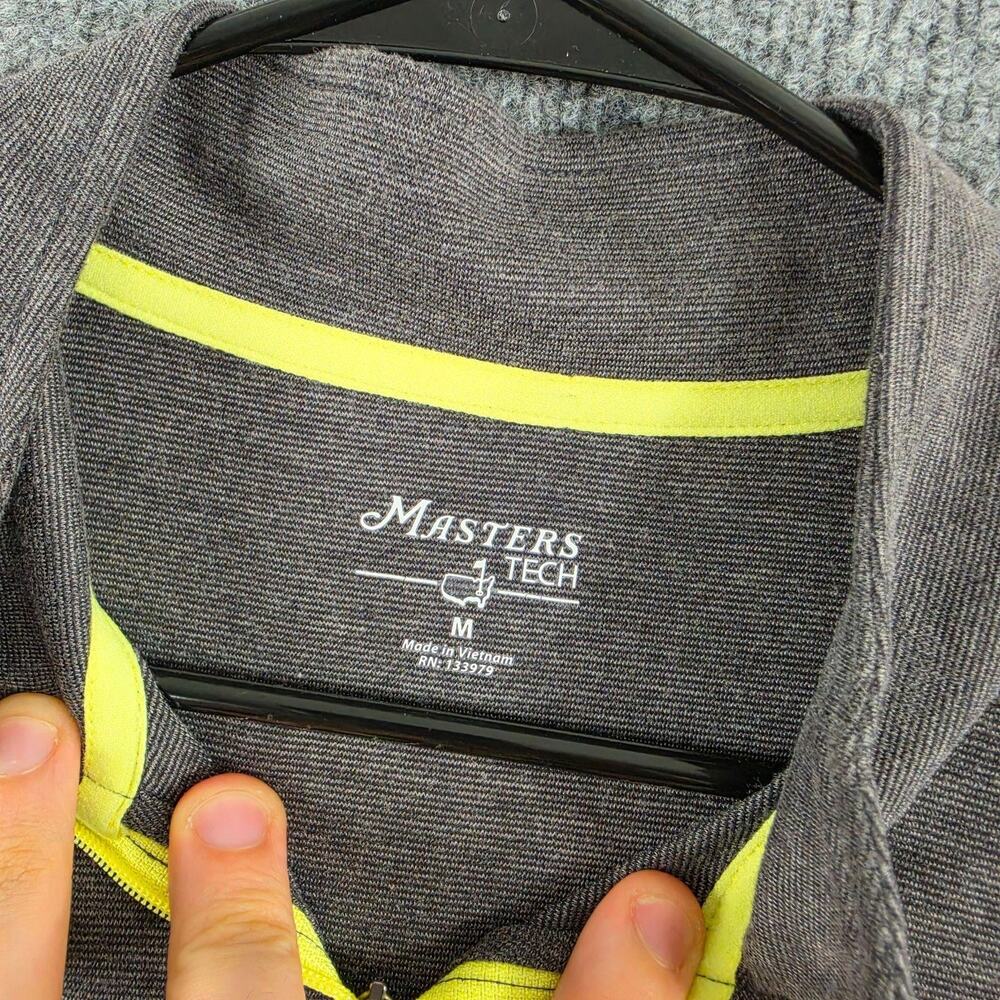 Masters Tech Sweater Mens Medium Performance 1/4 Zip Gray Lightweight Golf Sport - Picture 4 of 11